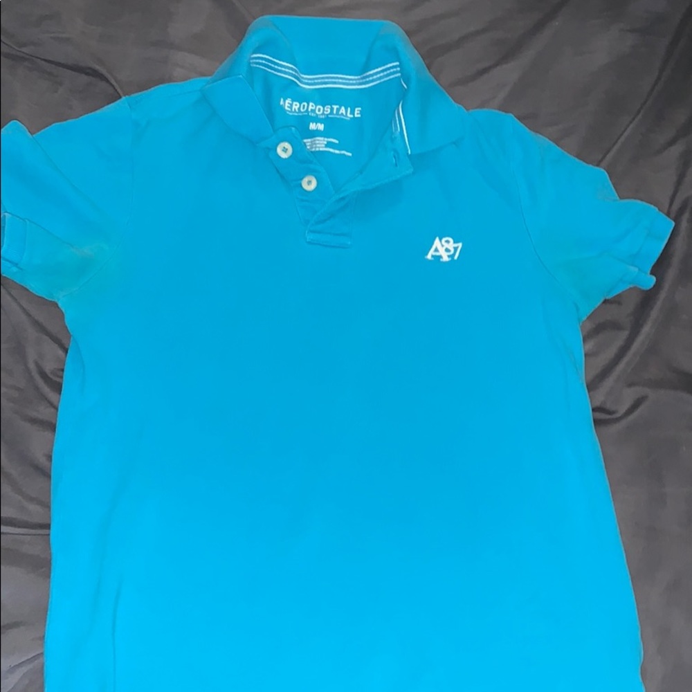 Mens Medium Blue Aeropostale Polo Shirt